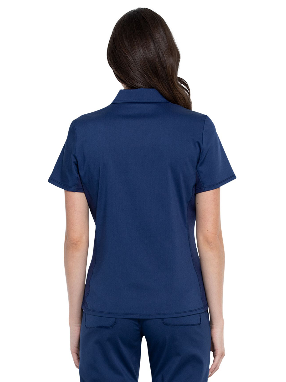Cherokee - Workwear Revolution - Women's 1-Pocket Tuckable Snap Front Polo Shirt 3