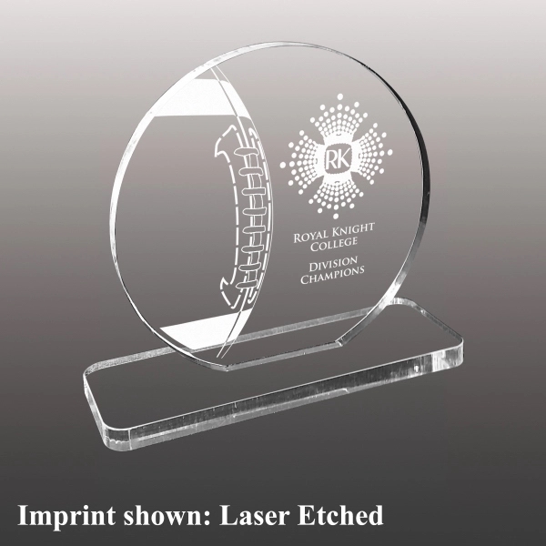 Football Themed Acrylic Award - Laser Etched