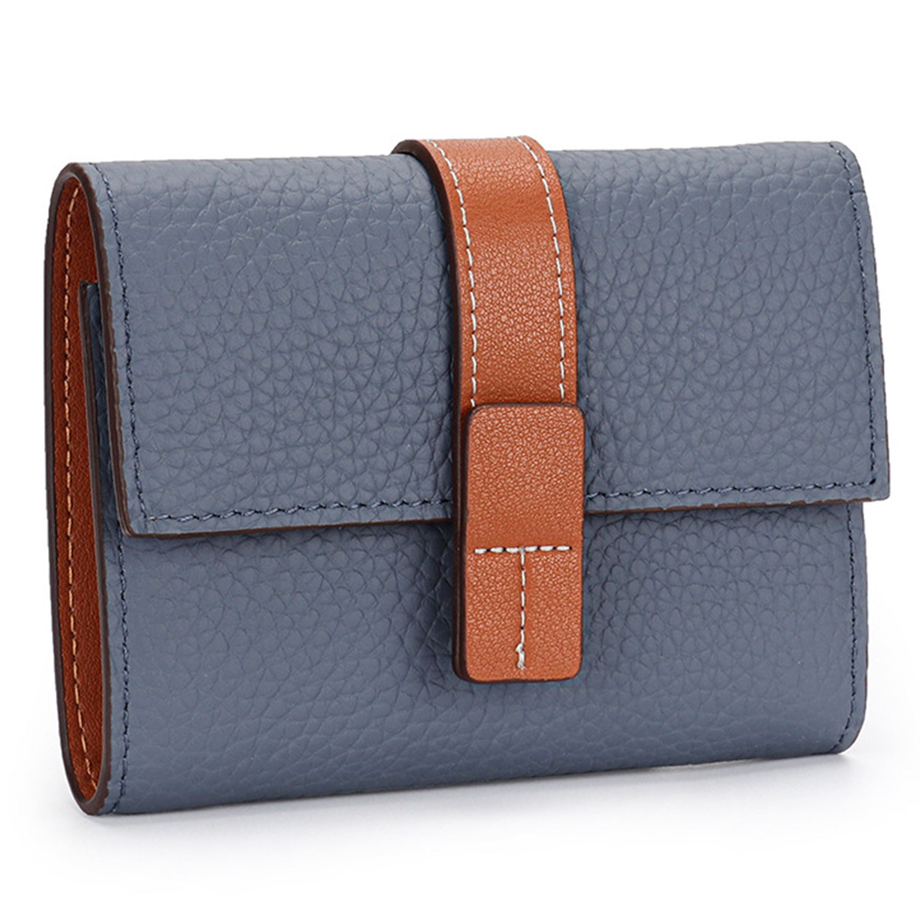 Genuine Leather Multifunctional handheld short wallet 2