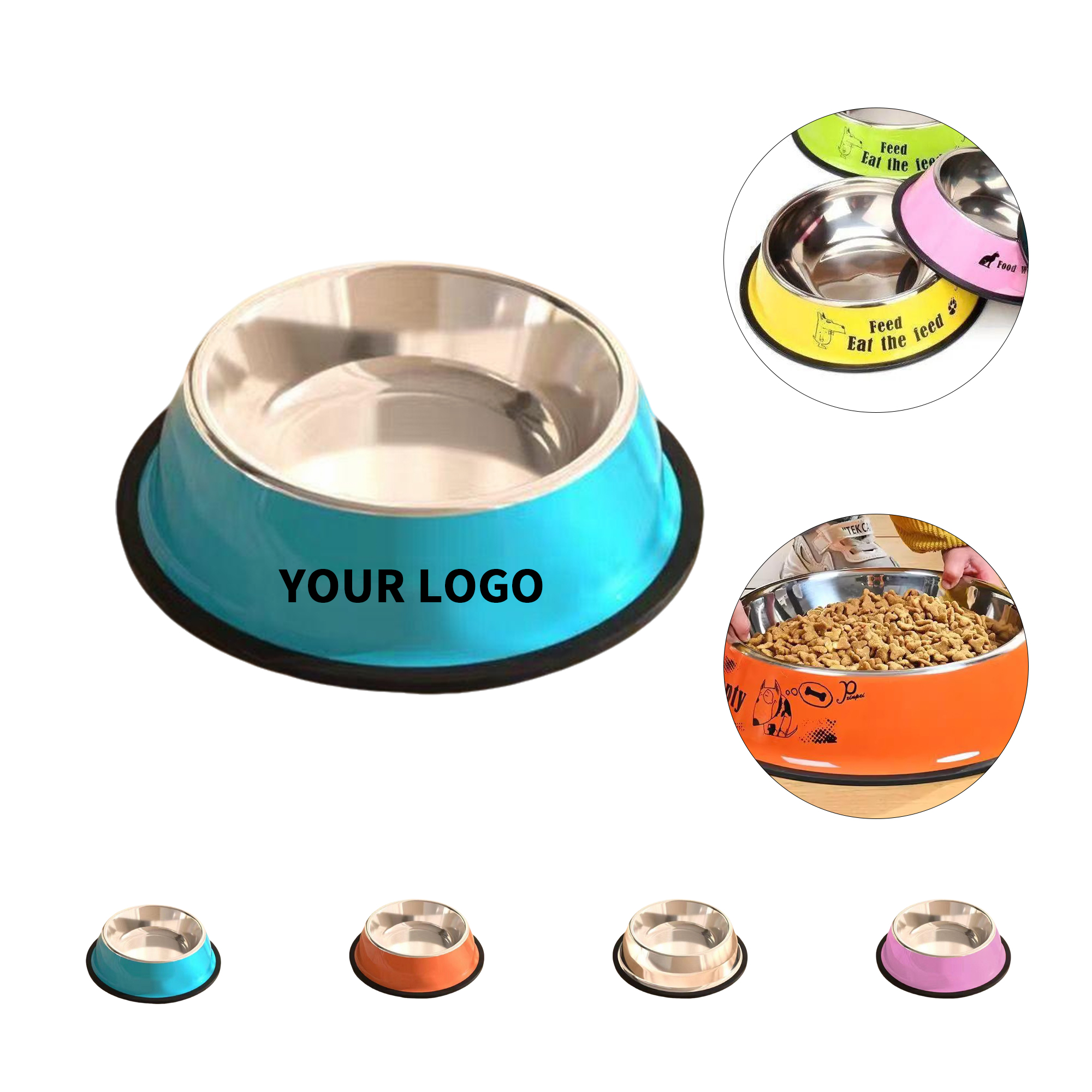 Stainless Steel Pet Treat Bowl With Polished Rim 1
