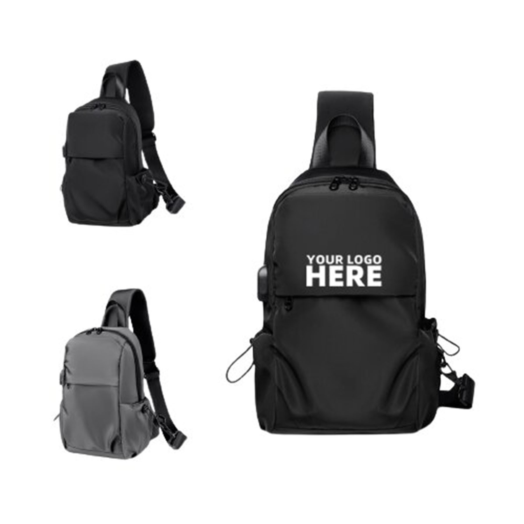 Small Black Sling Crossbody Backpack Shoulder Bag