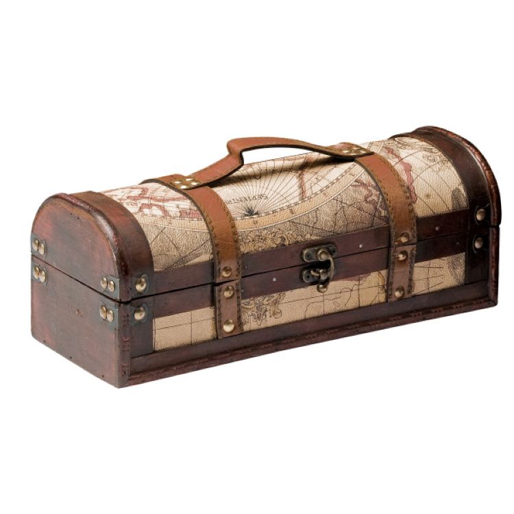 Twine Living® 1 Bottle Old World Wooden Wine Box 2
