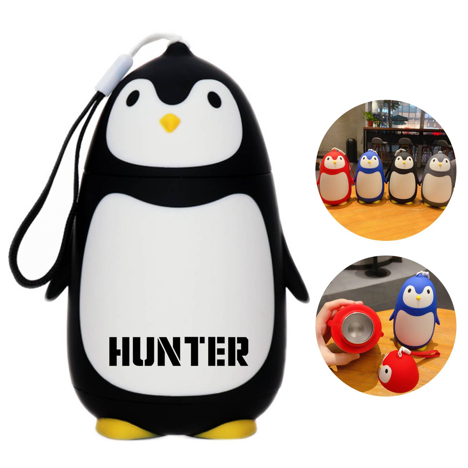 8.73oz Stainless steel cute penguin portable insulated cup
