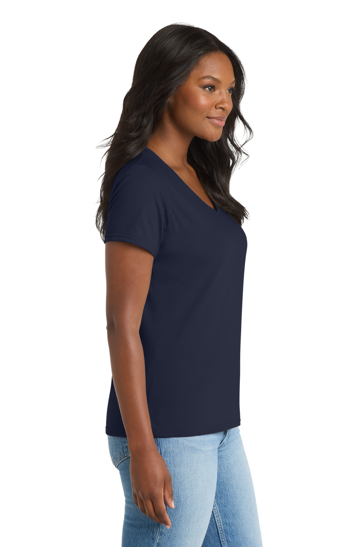 Port & Co Women's Performance Blend V-Neck Tee. LPC381V 40
