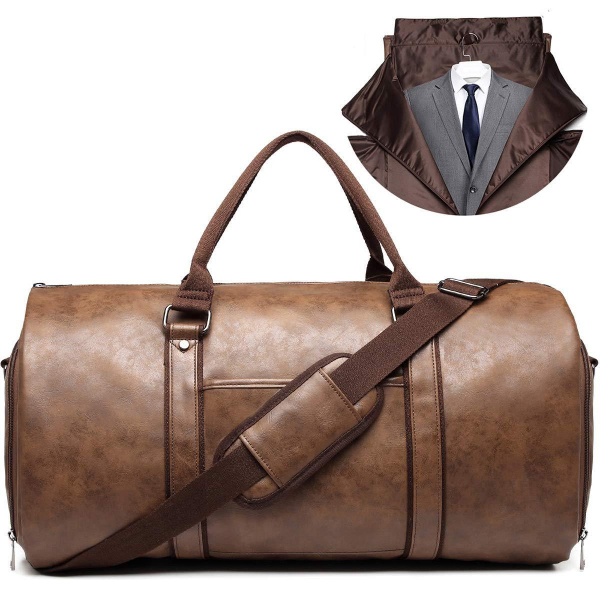 Leather Garment Duffel Bag 2