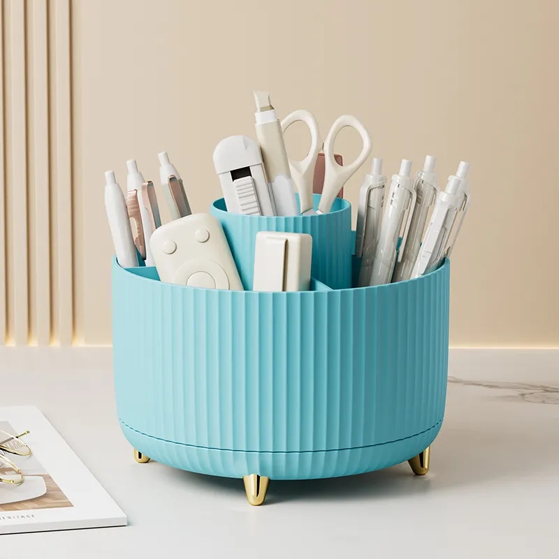 360 Rotating Makeup Brush Bathroom Vanity Desktop Organizer 6