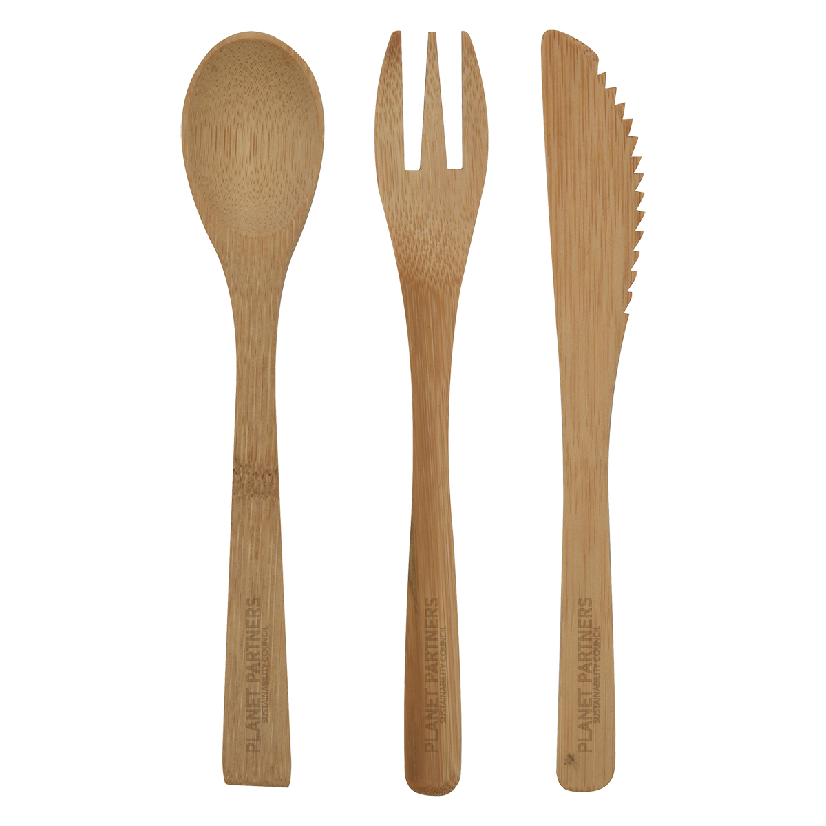 3 Piece Bamboo Utensil Set In Travel Pouch 4