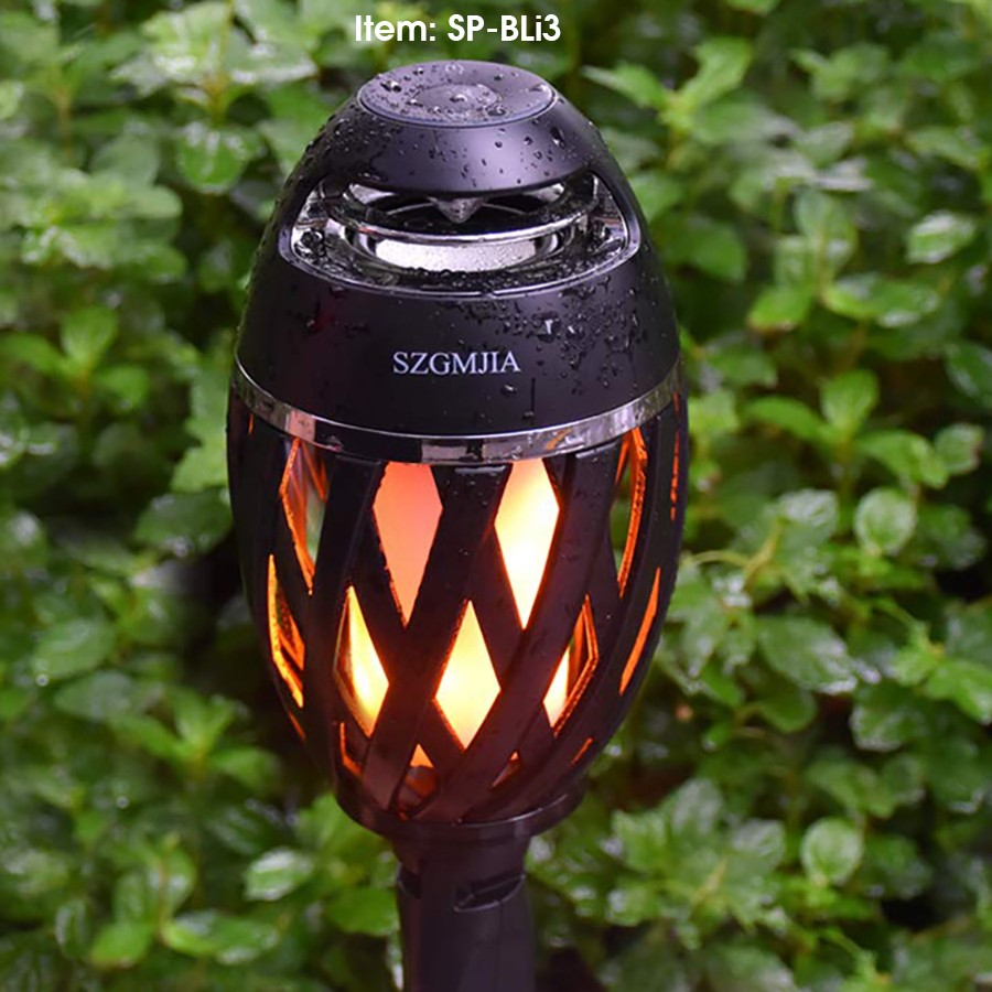 SonicWave LED Flame Torch Bluetooth Speaker Outdoor Waterproof IP65 7