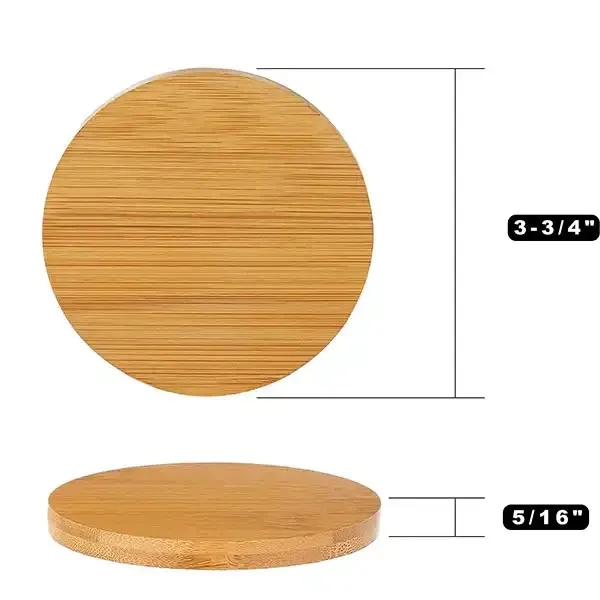 Natural Round Bamboo Coasters - 3.75" dia 1