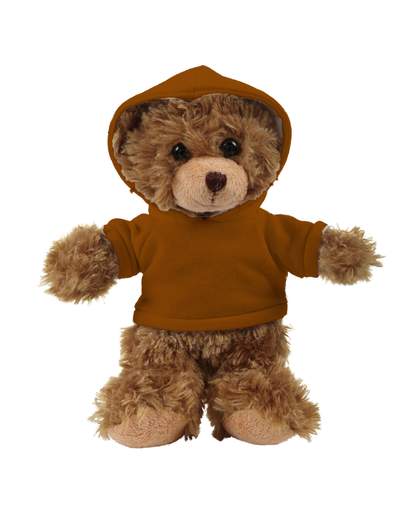 soft plush Mocha Curly Sitting Bear with hoodie 17