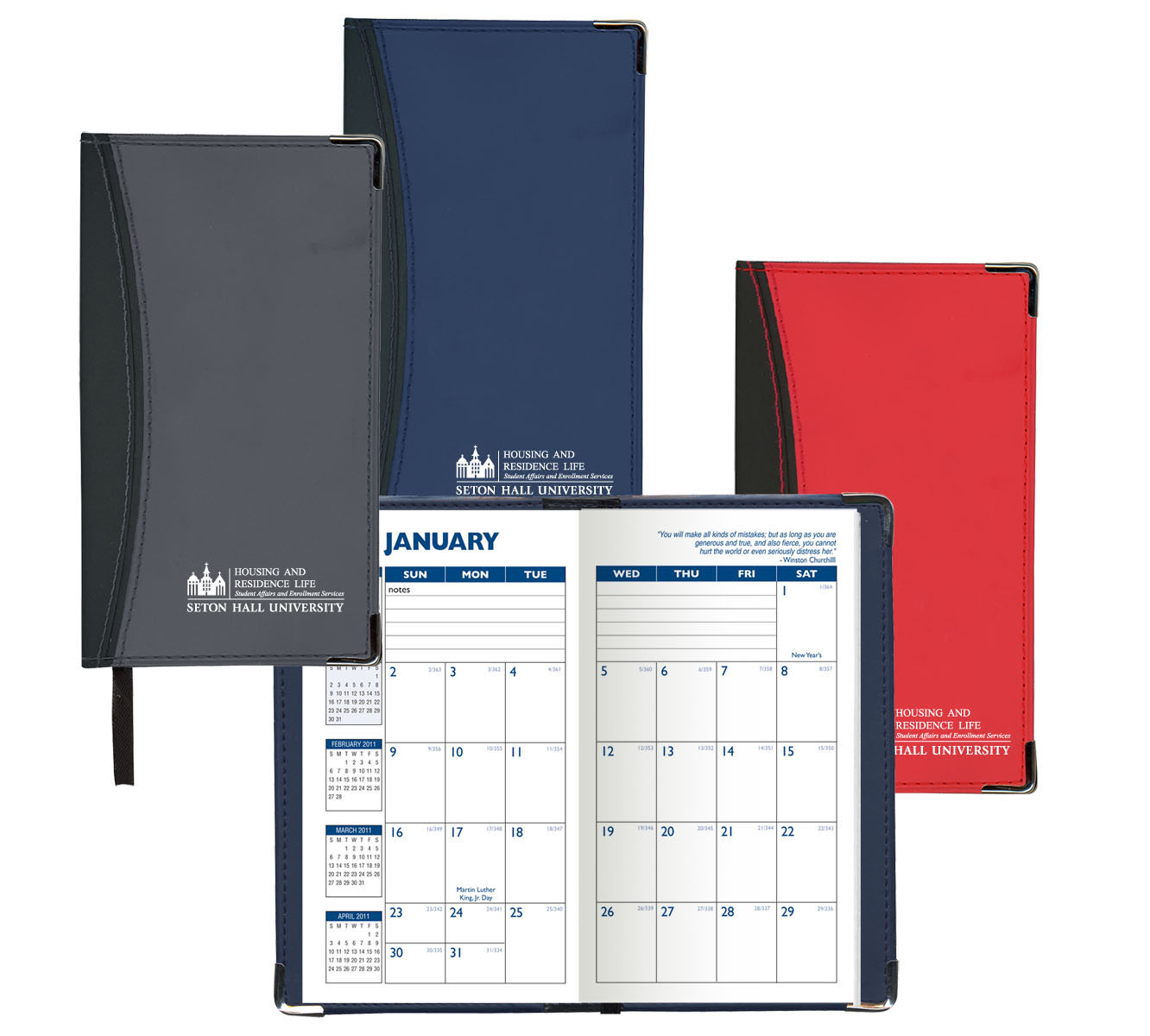 Monthly Ascot 2 Tone Vinyl Soft Cover Planner /1 Color 3