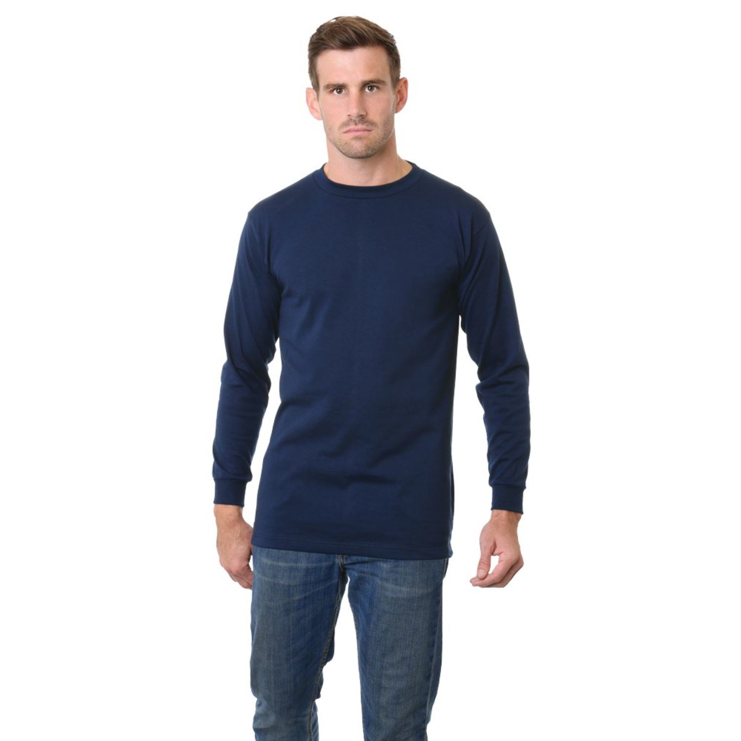 USA-Made Big & Tall Heavyweight Crew Long Sleeve Tee