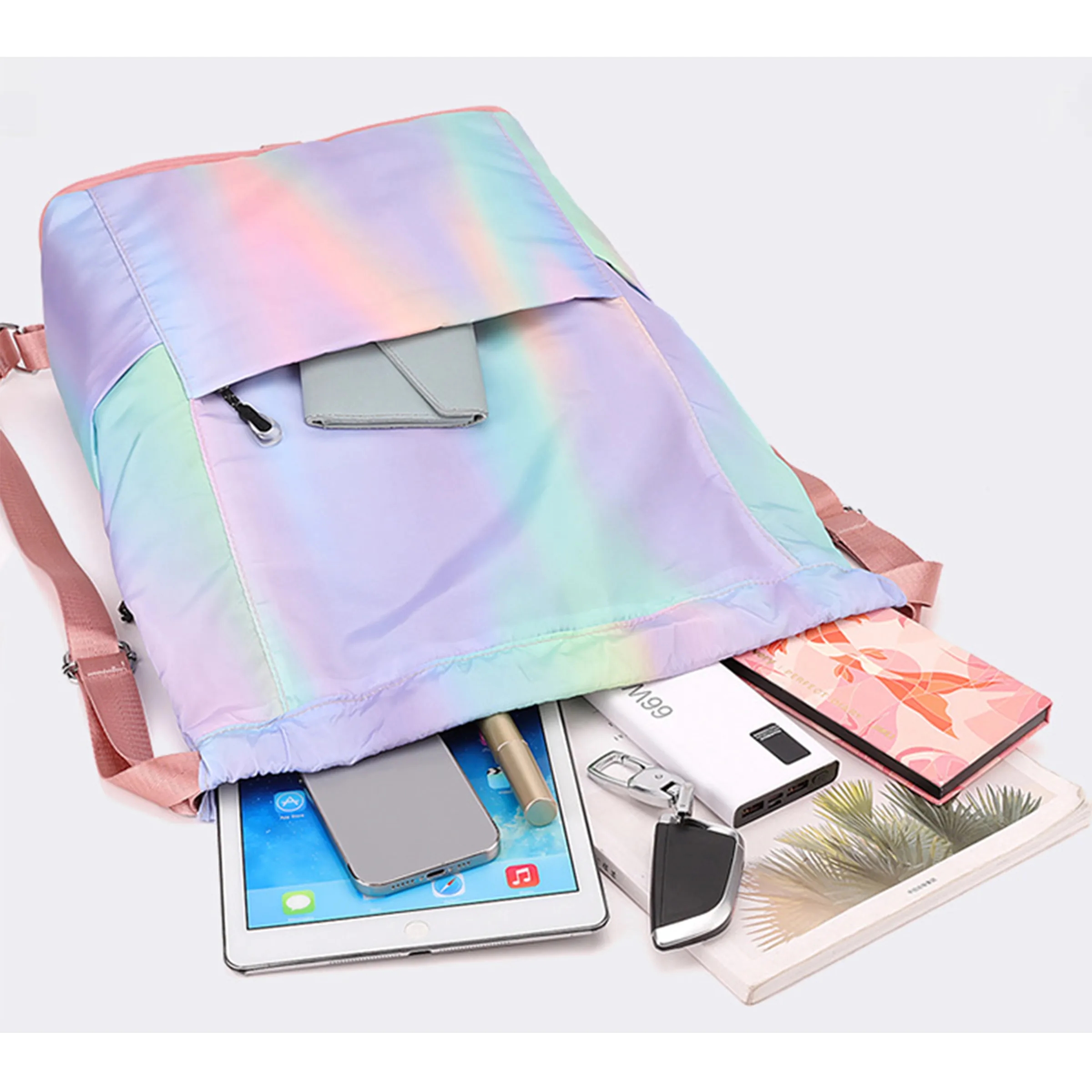 Multi-Color Foldable Waterproof Nylon Drawstring Bag 4
