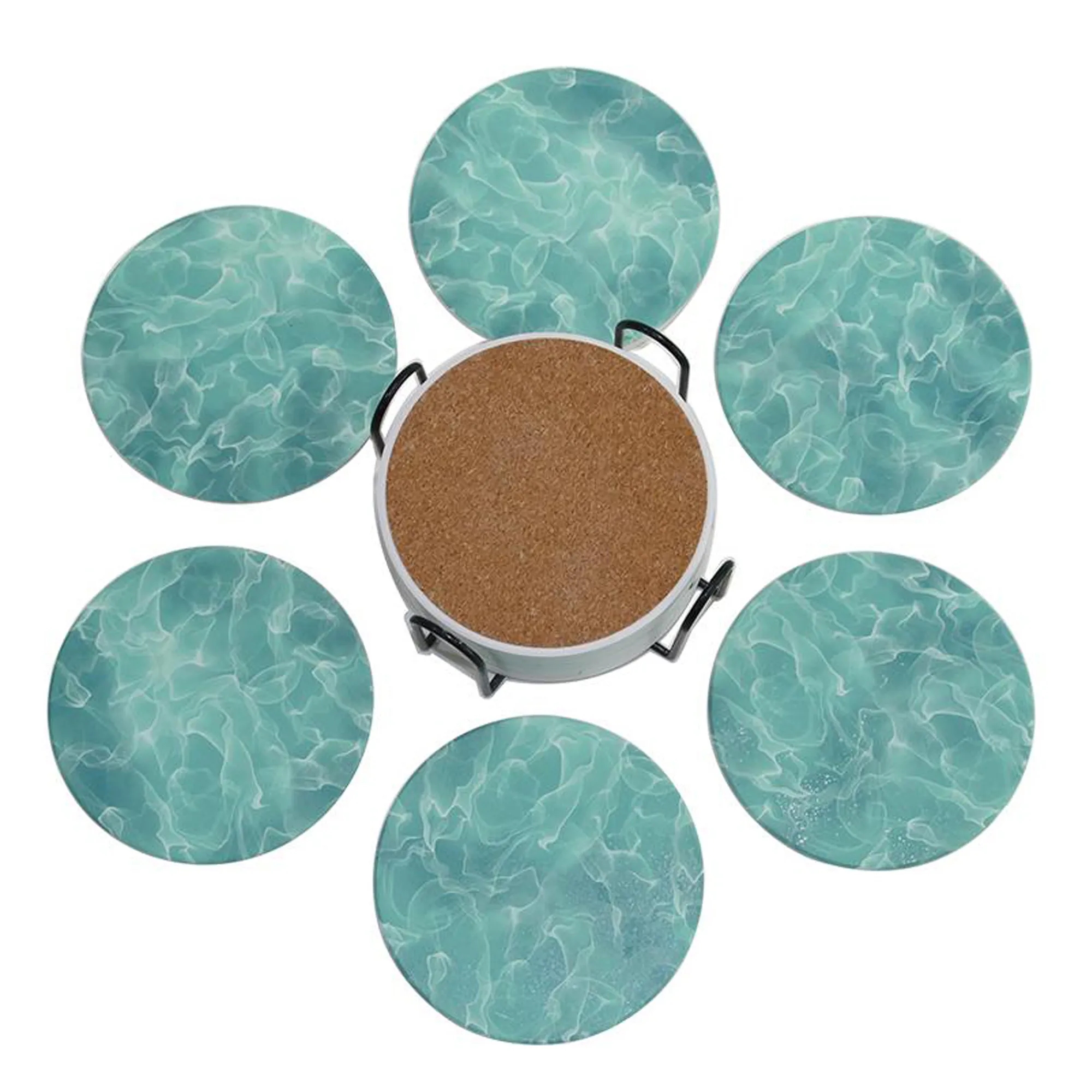 6 Pcs Ceramic Coaster Set with Holder 2