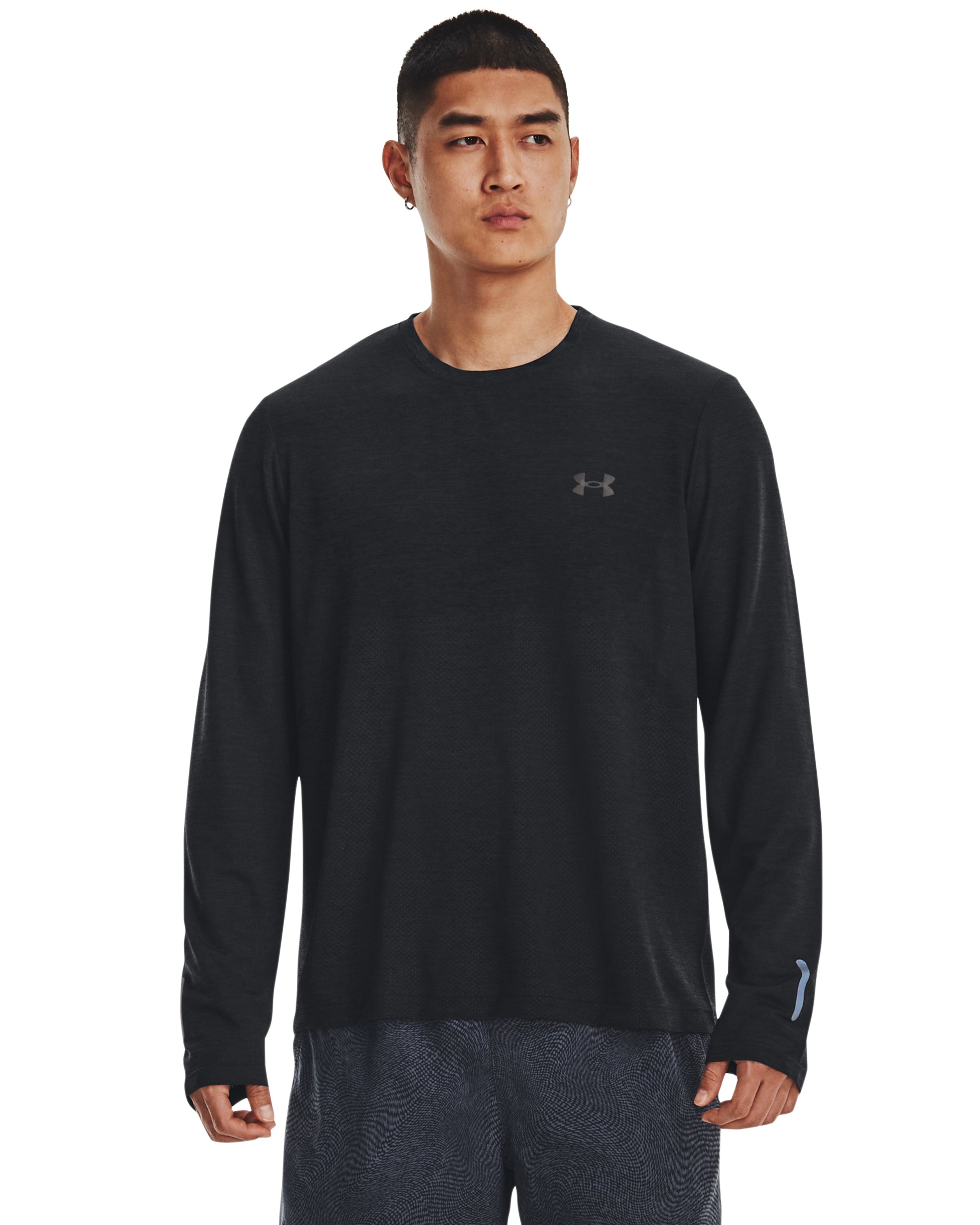 UA Seamless Stride Men's Long Sleeve, custom athletic wear with logo imprint 2