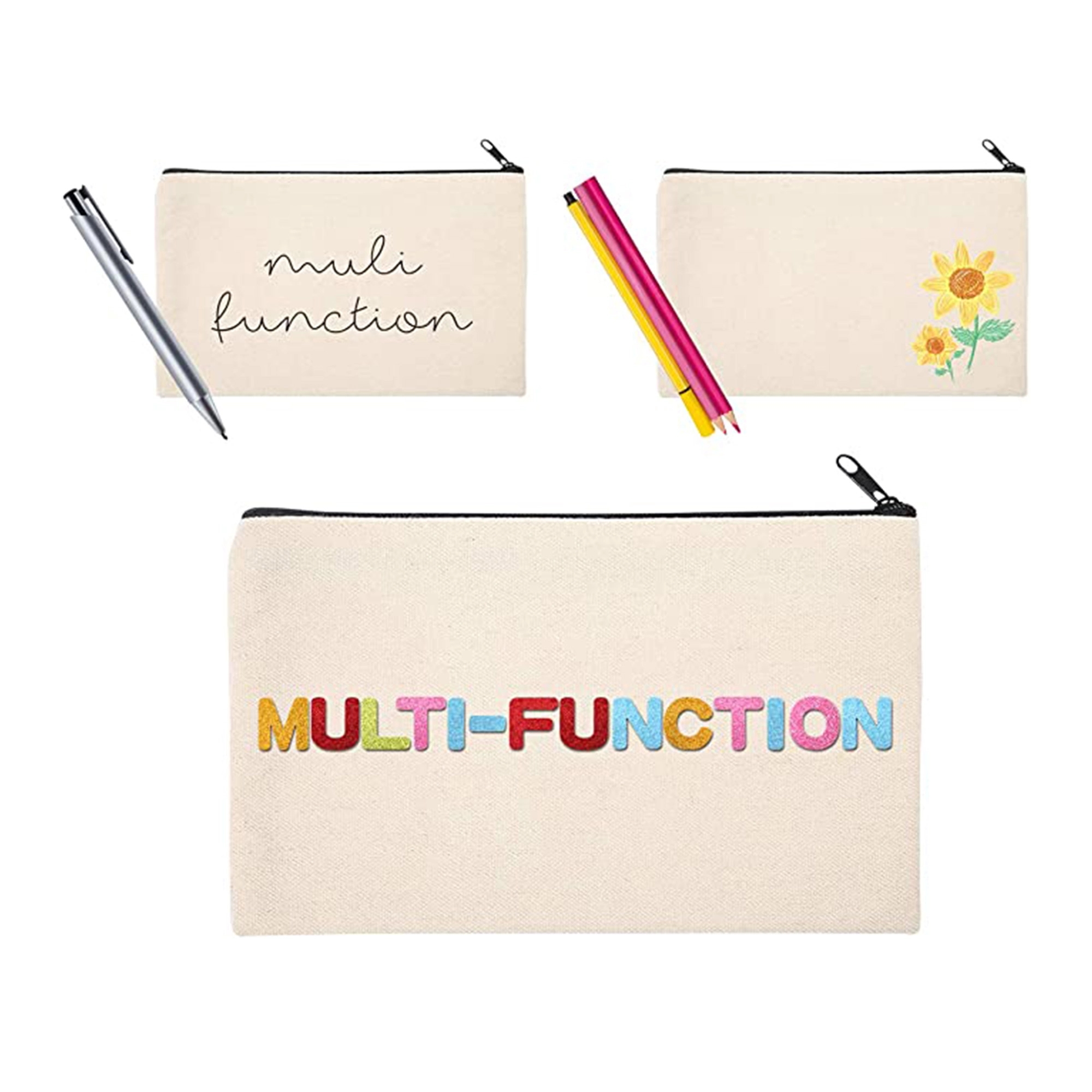Canvas Pen Case Blank Makeup Bags 9