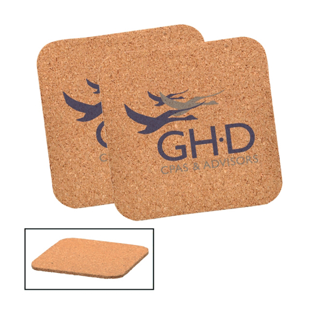 Square Cork Beverage Coaster 1