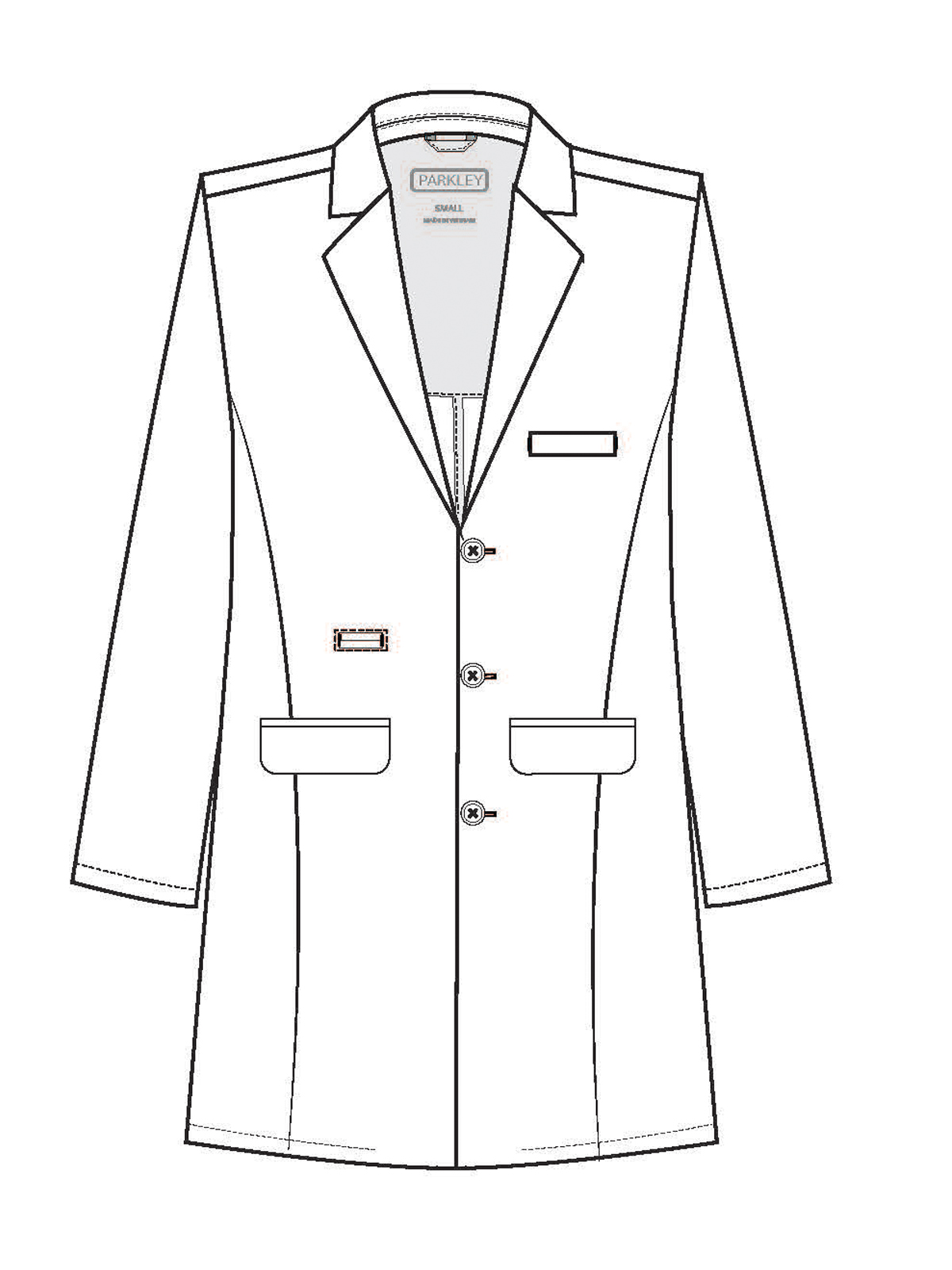 Parkley - Men's Seven-Pocket 36" Premium Long Perfect Lab Coat 1