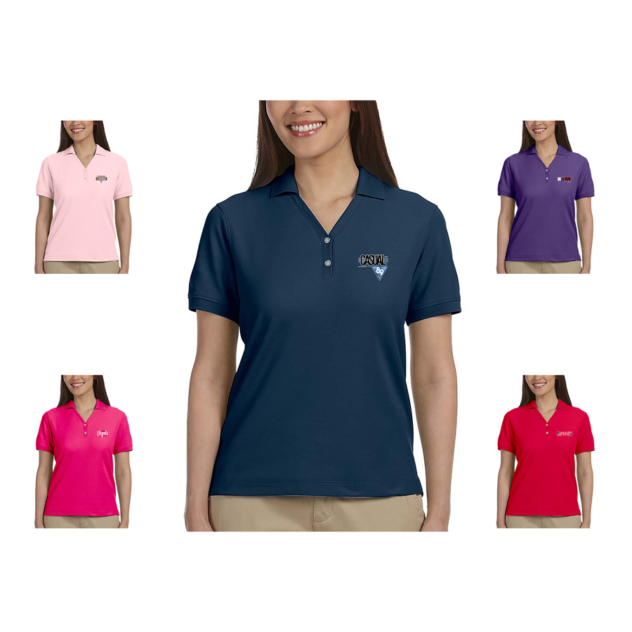 Devon & Jones Ladies' Short-Sleeve Y-Collar Polo Shirts 35
