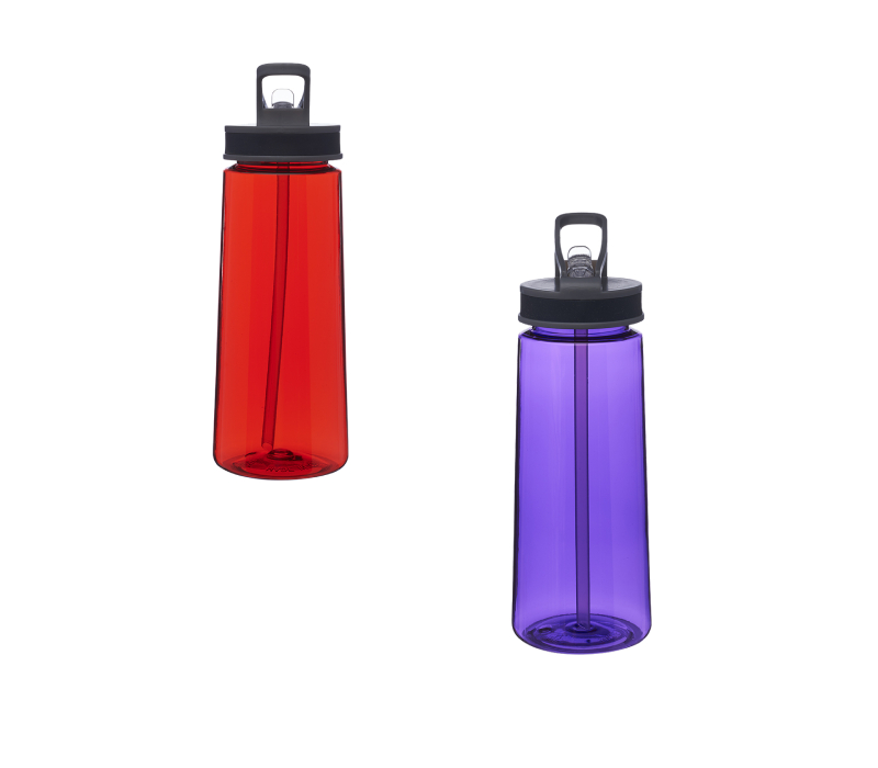 Plastic Water Bottle with Straw, 22 oz. 2