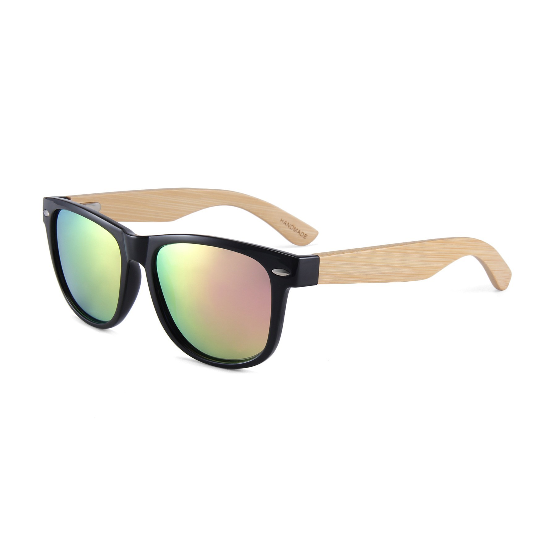 Vintage Oval Frame Bamboo Wood Polarized Sunglasses 5