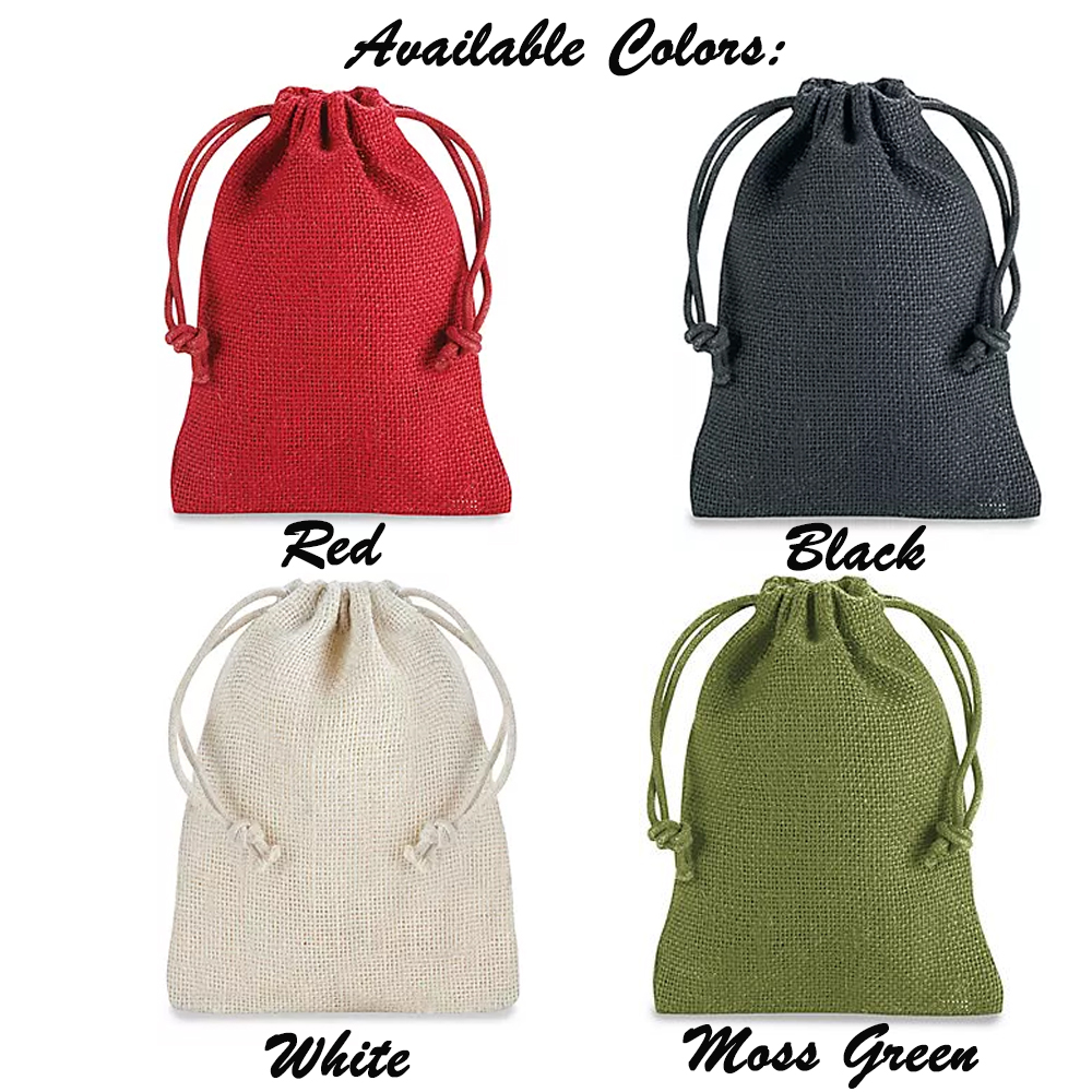 4" x 6" Deluxe Burlap Drawstring Bag. 3