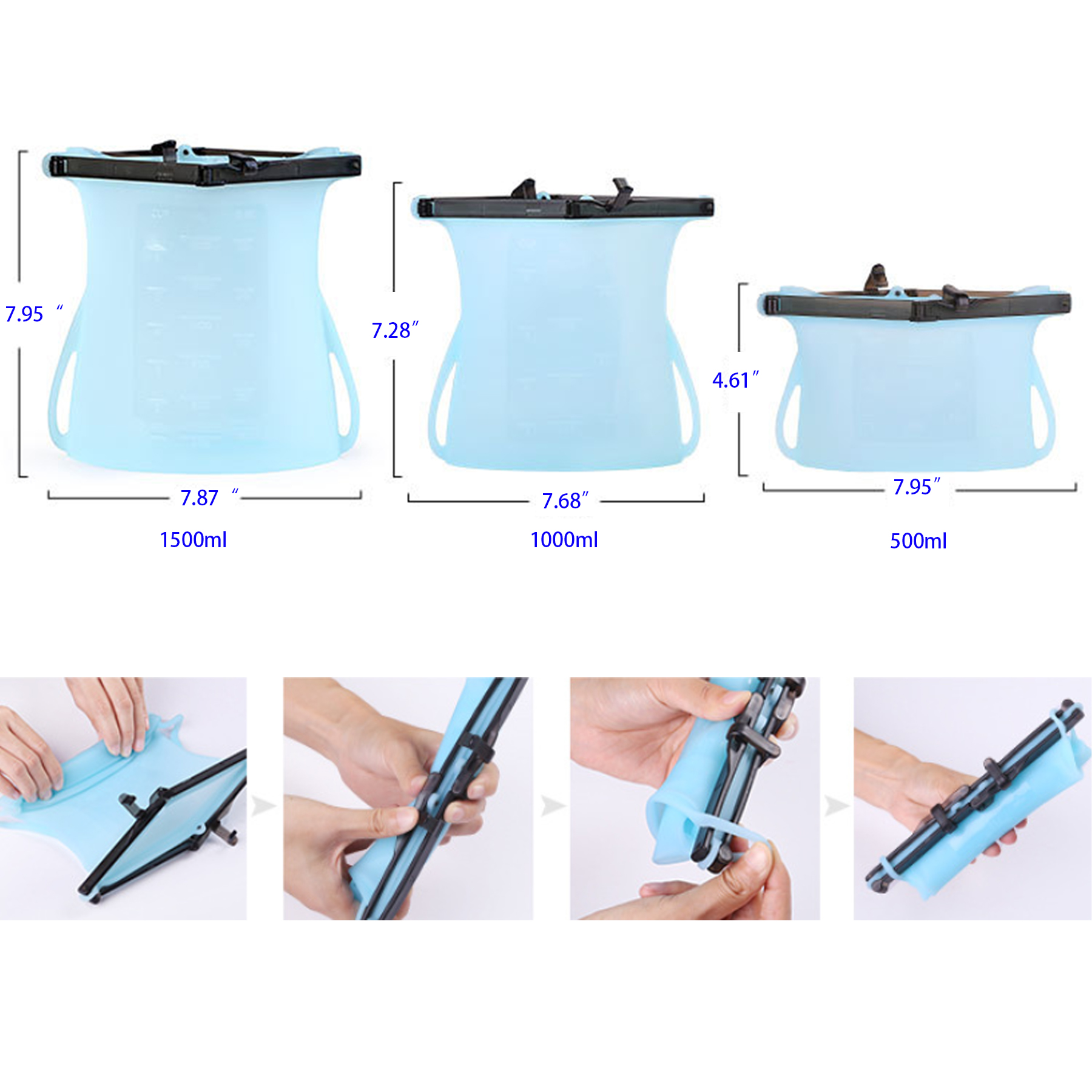 1000ml Silicone Reusable Food Storage Bag 3