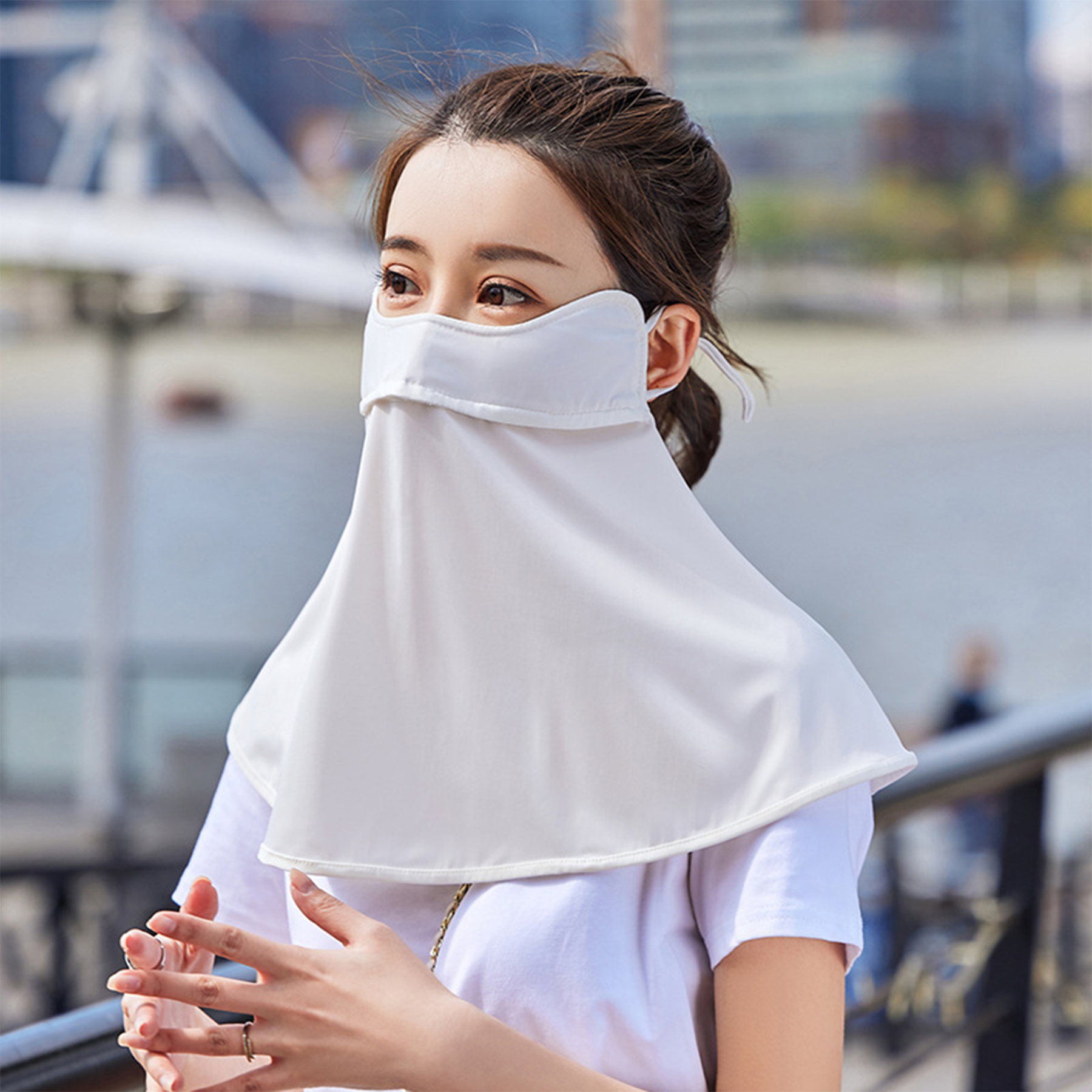 Ice Silk UV Protection Face Cover Scarf for Women 4