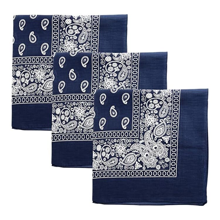 Cotton Bandanas - Paisley Navy 2