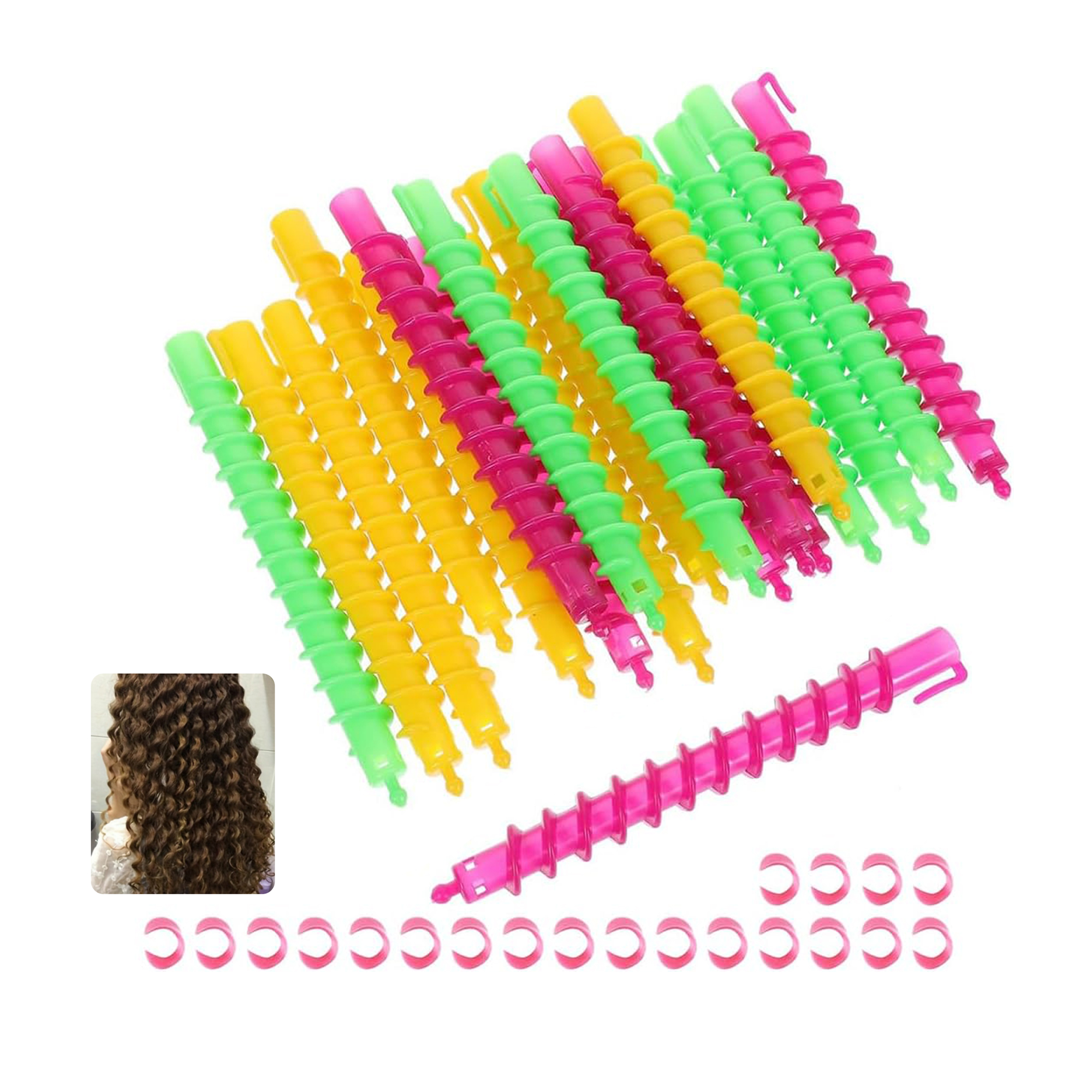 Spiral Curl Hair Styling Rods (21 Pieces) 2