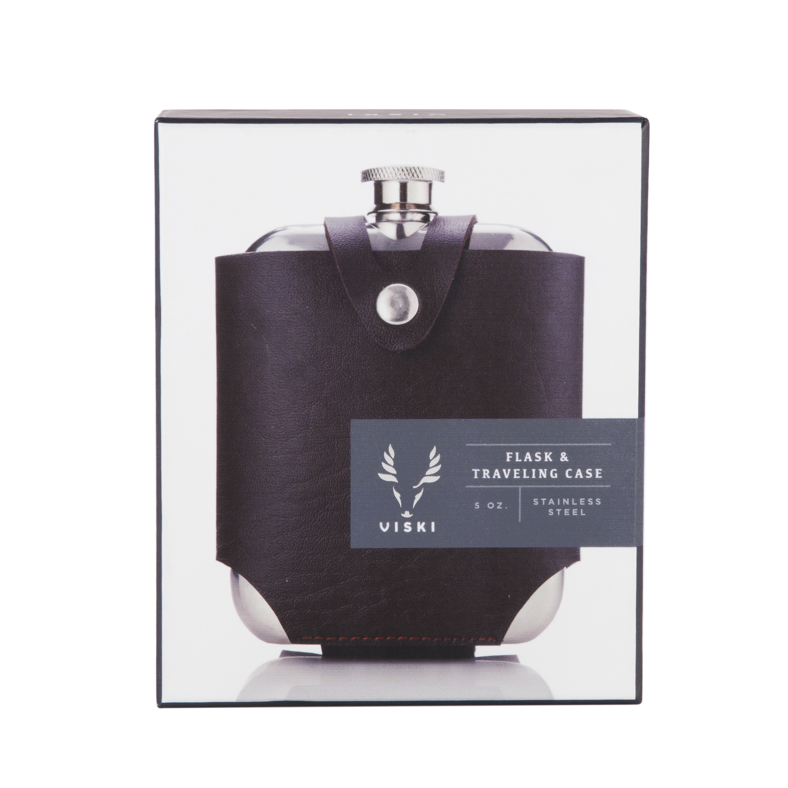 Viski® Stainless Steel Flask and Traveling Case 5