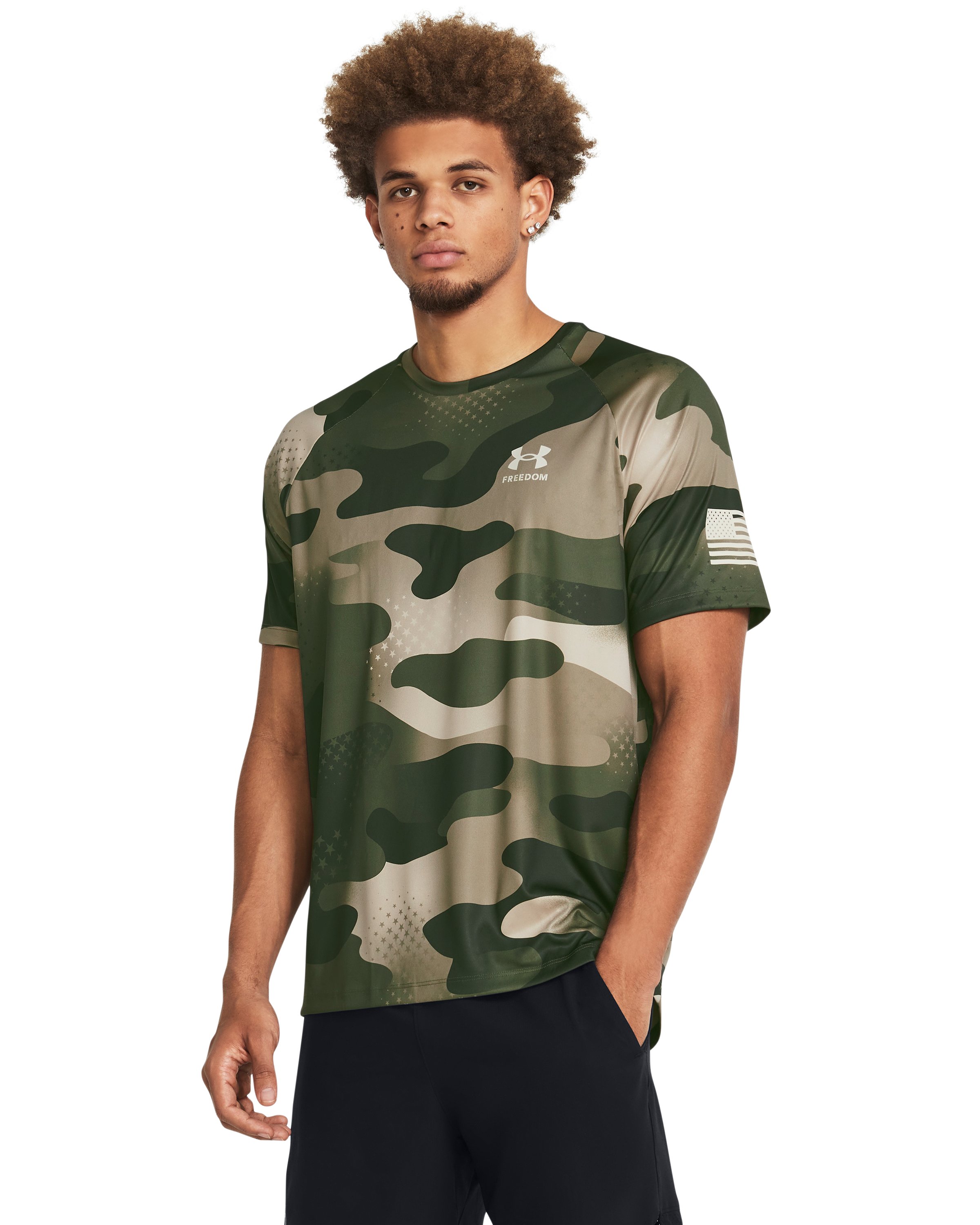 UA Tech Freedom Camo Men's Short Sleeve 3