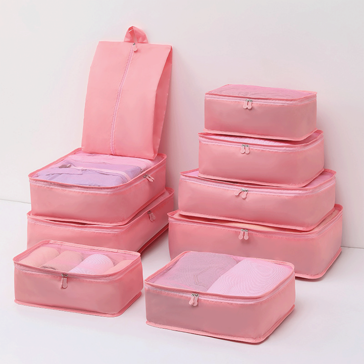 9-Piece Set Travel Storage Packing Cubes Luggage Organizers 10