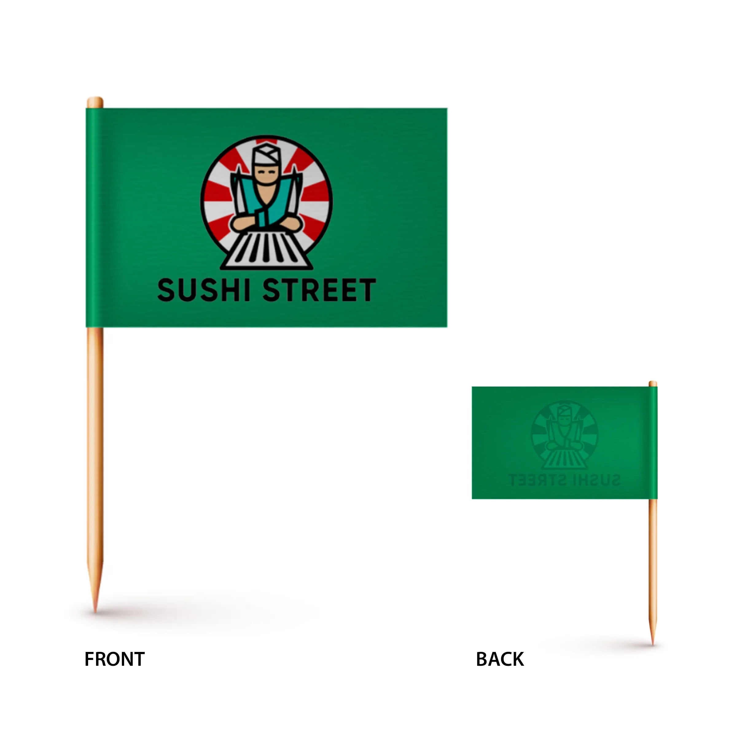Custom Paper Toothpick Flags - Style A Flag Size 1" x 1.5" 5