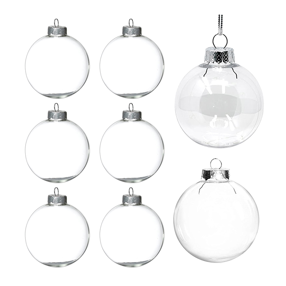 Christmas Tree 6pcs 6cm PET Transparent Ball Pendant