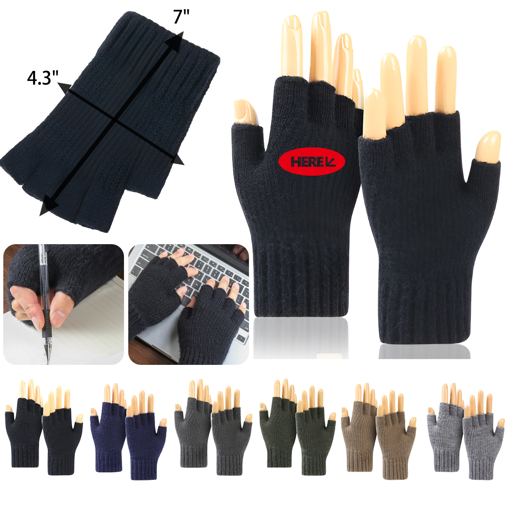 Stylish Winter Half Finger Knitted Gloves 6