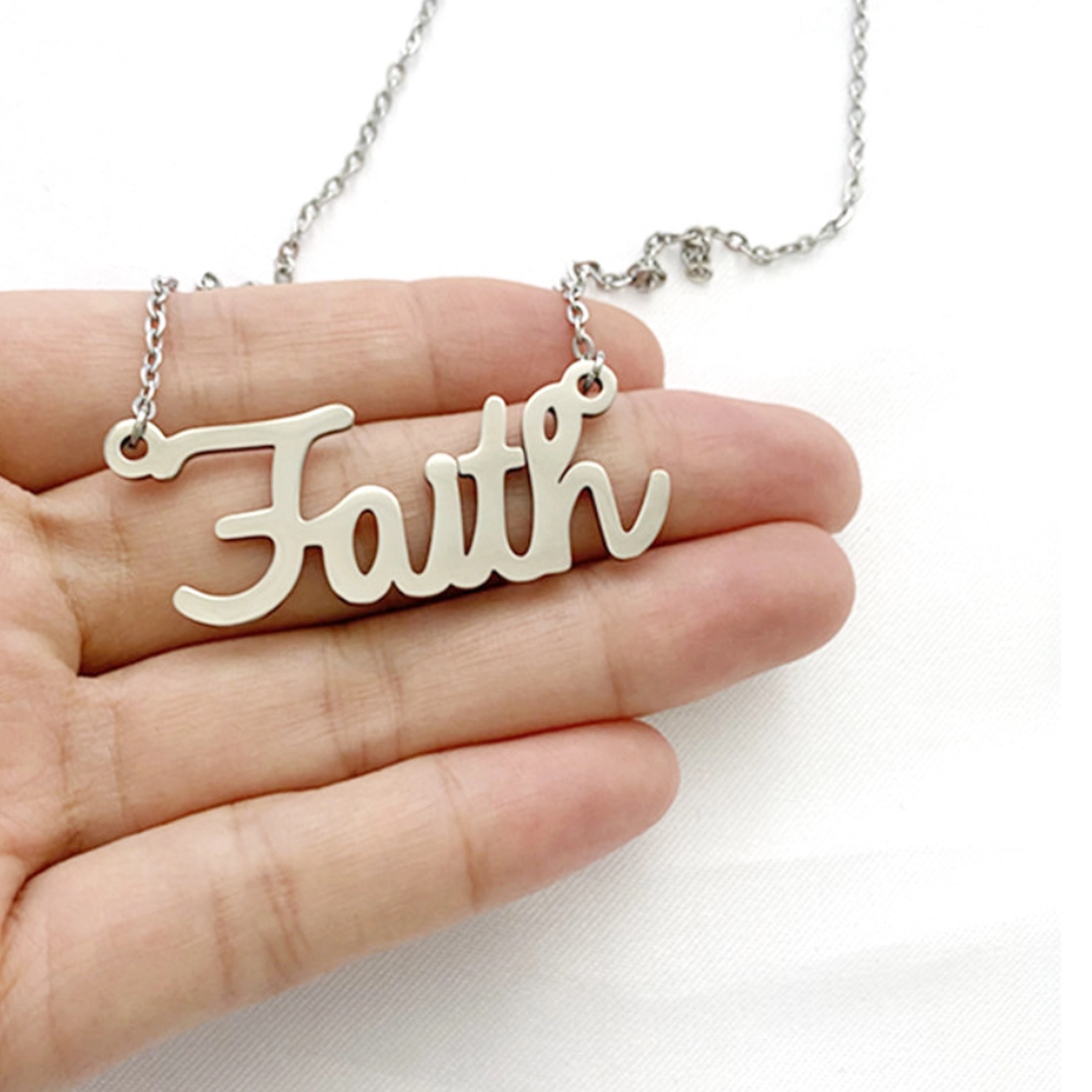 Titanium Steel Faith Inspirational Necklace 3