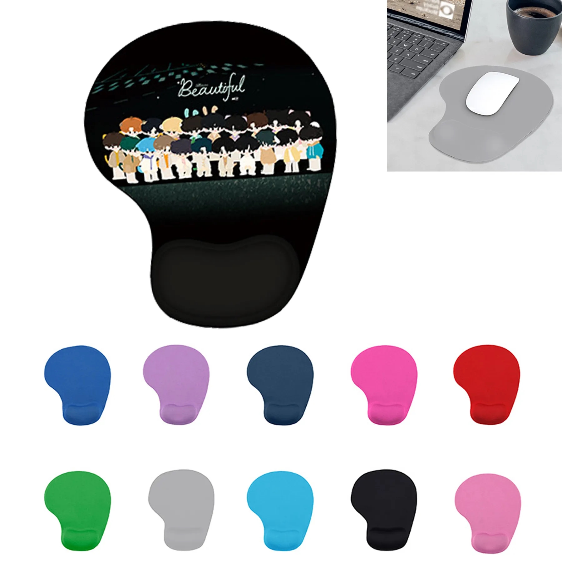 Silicone Full Color Wrist Rest Mouse Pad