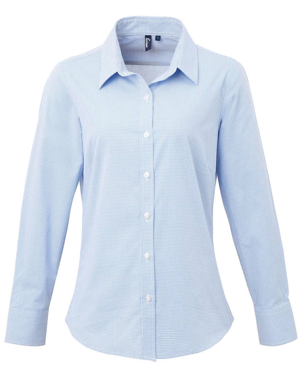 Women's Microcheck Gingham Cotton Shirt - RP320 28