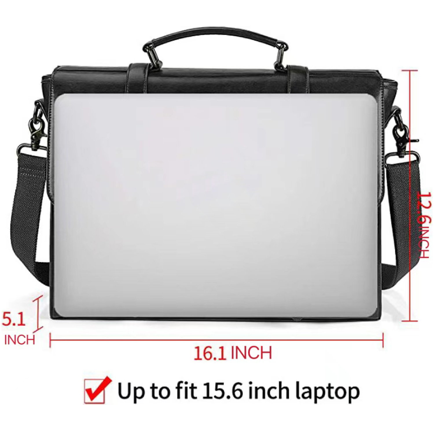 Vintage 15.6 Inch Waterproof PU Leather Laptop Briefcase 2