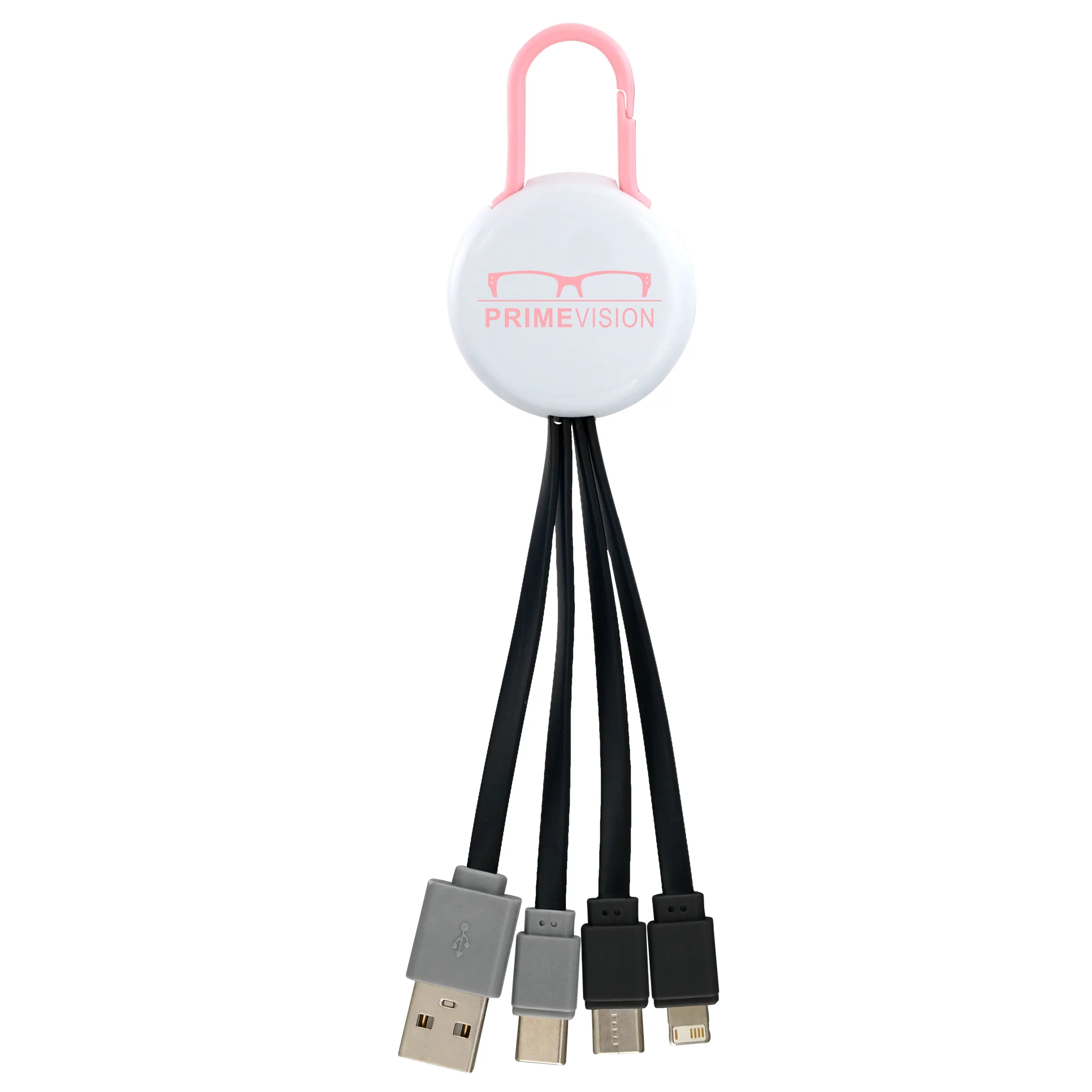 WHITE COLORFUL CLIP DUAL INPUT 3 IN 1 CHARGING CABLE 12