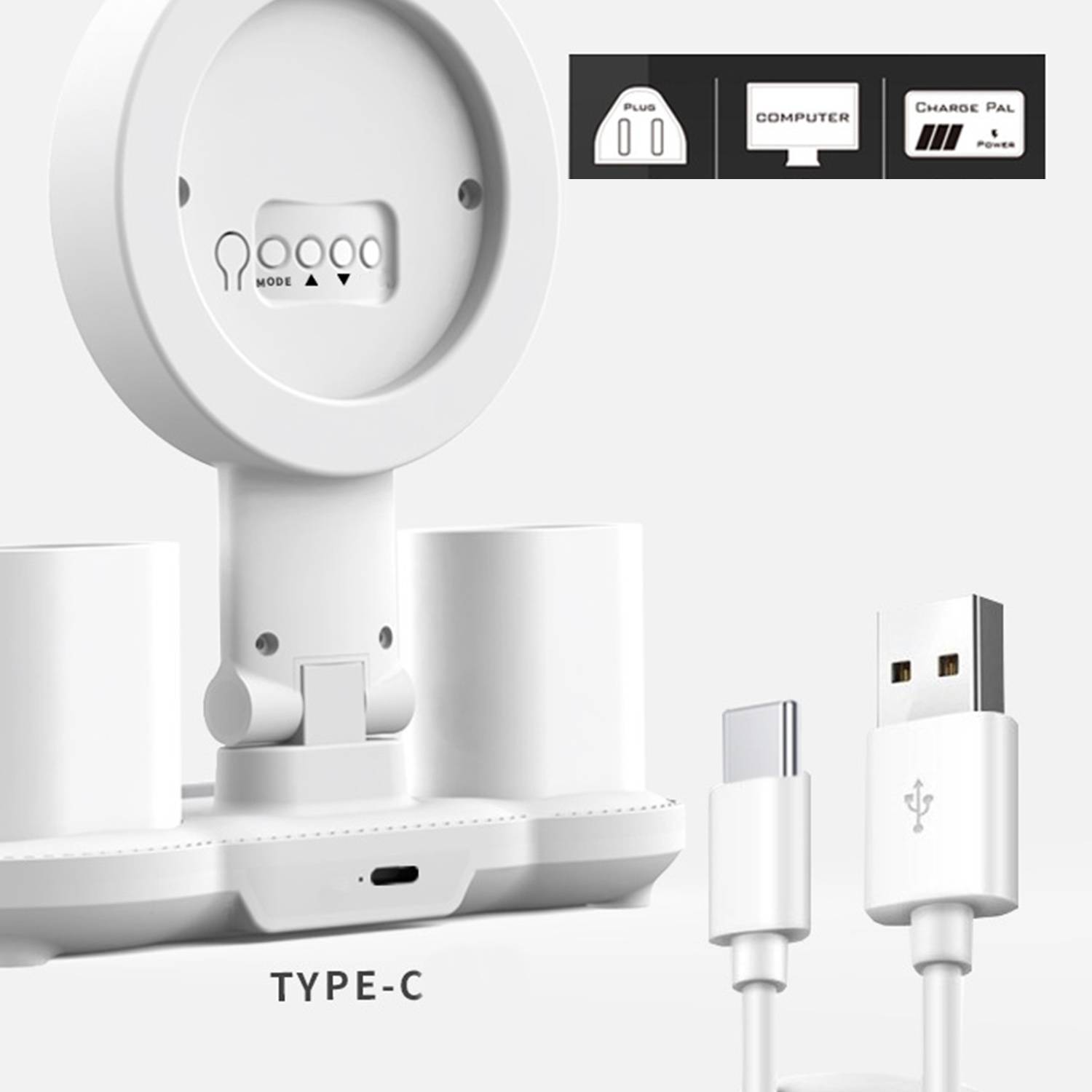 Foldable LED Clock Display Desk Lamp w/ Fan 2
