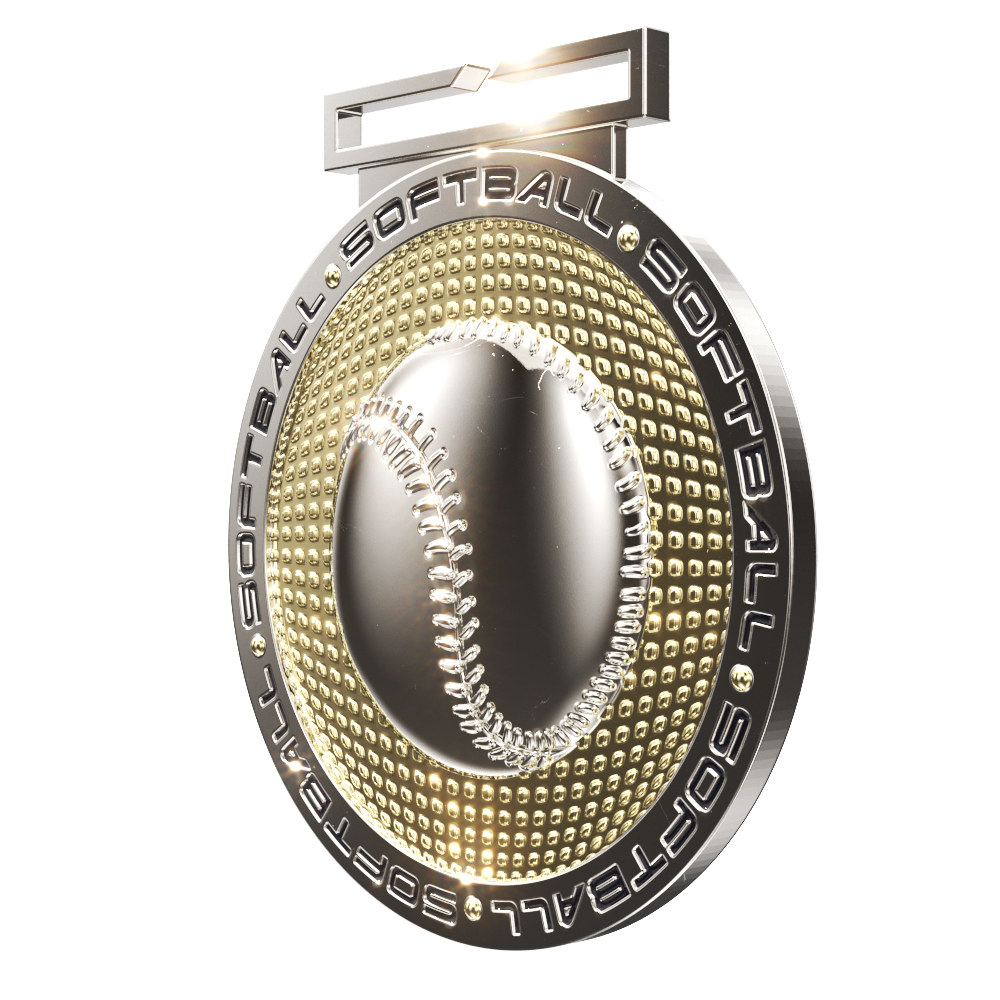 Softball Dual Plated Medallion (3") 4
