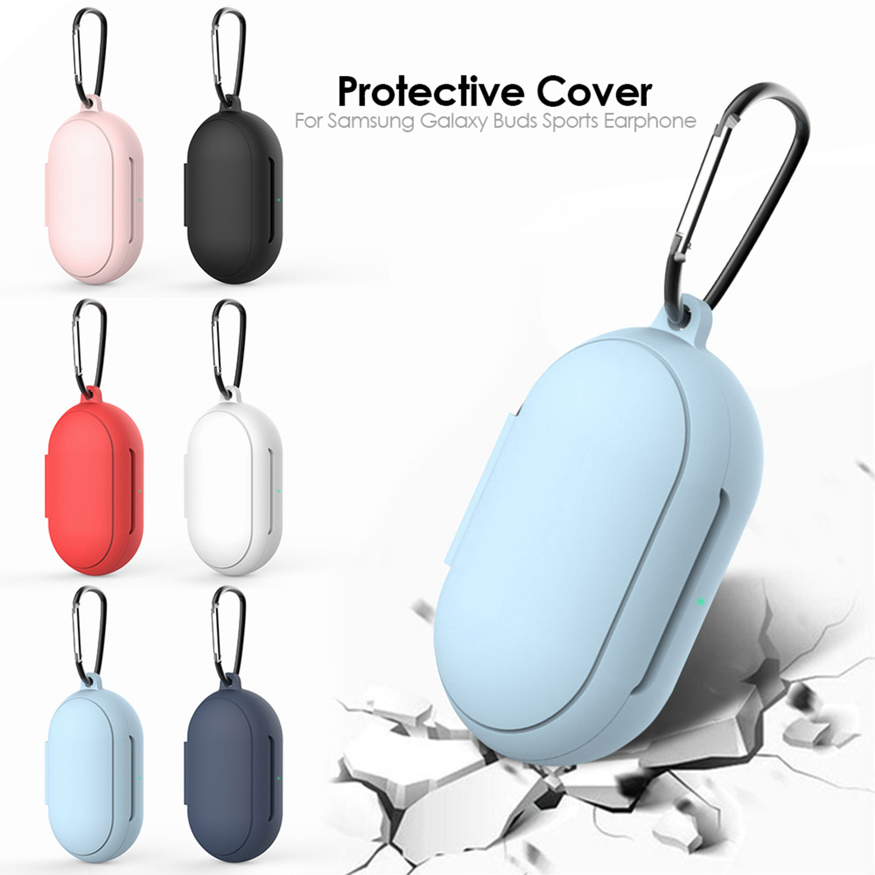 Silicone Earphone Storage Case With Carabiner 2