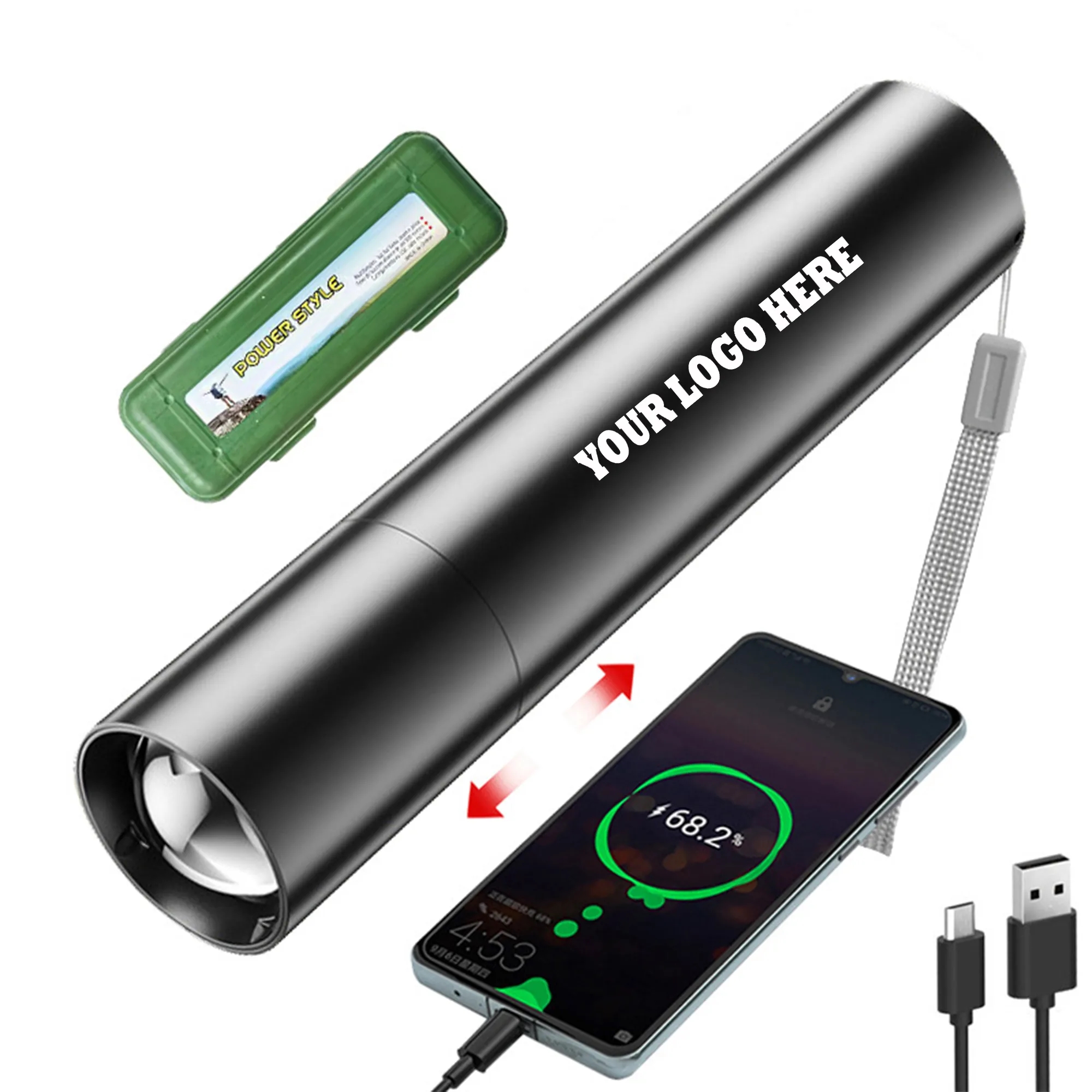 Outdoor 2-In-1 Flashlight Charging Bank MOQ 100PCS 1