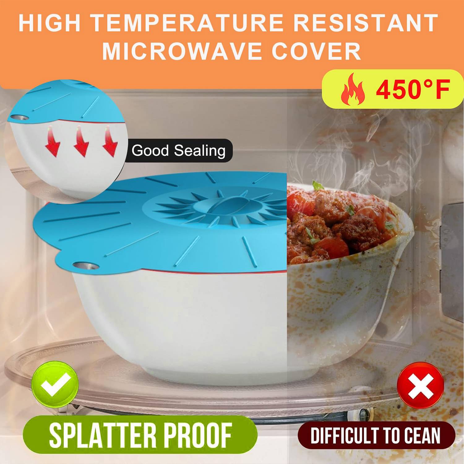 5 Pack Heat Resistant Microwave Splatter Cover 4