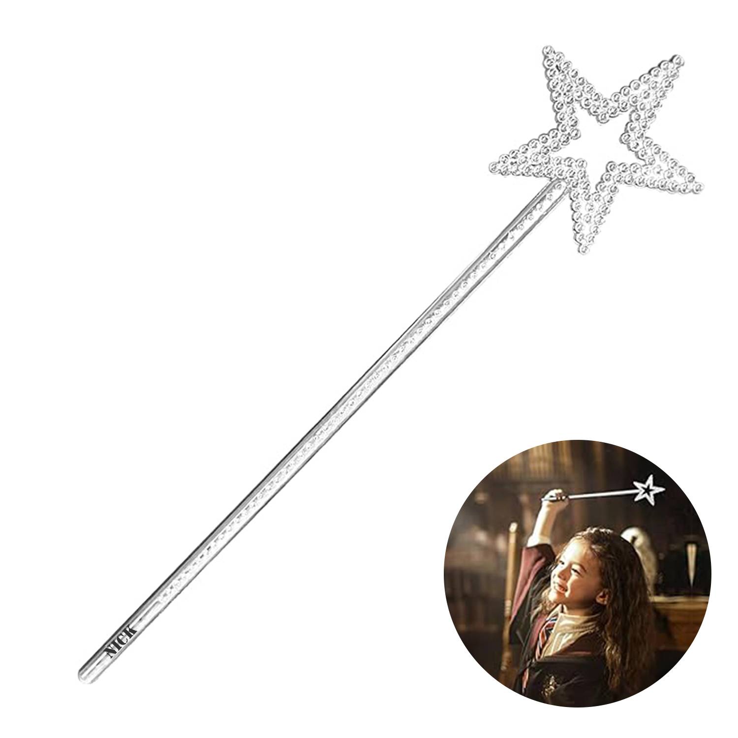 Plastic Silver Fairy Princess Wand 1