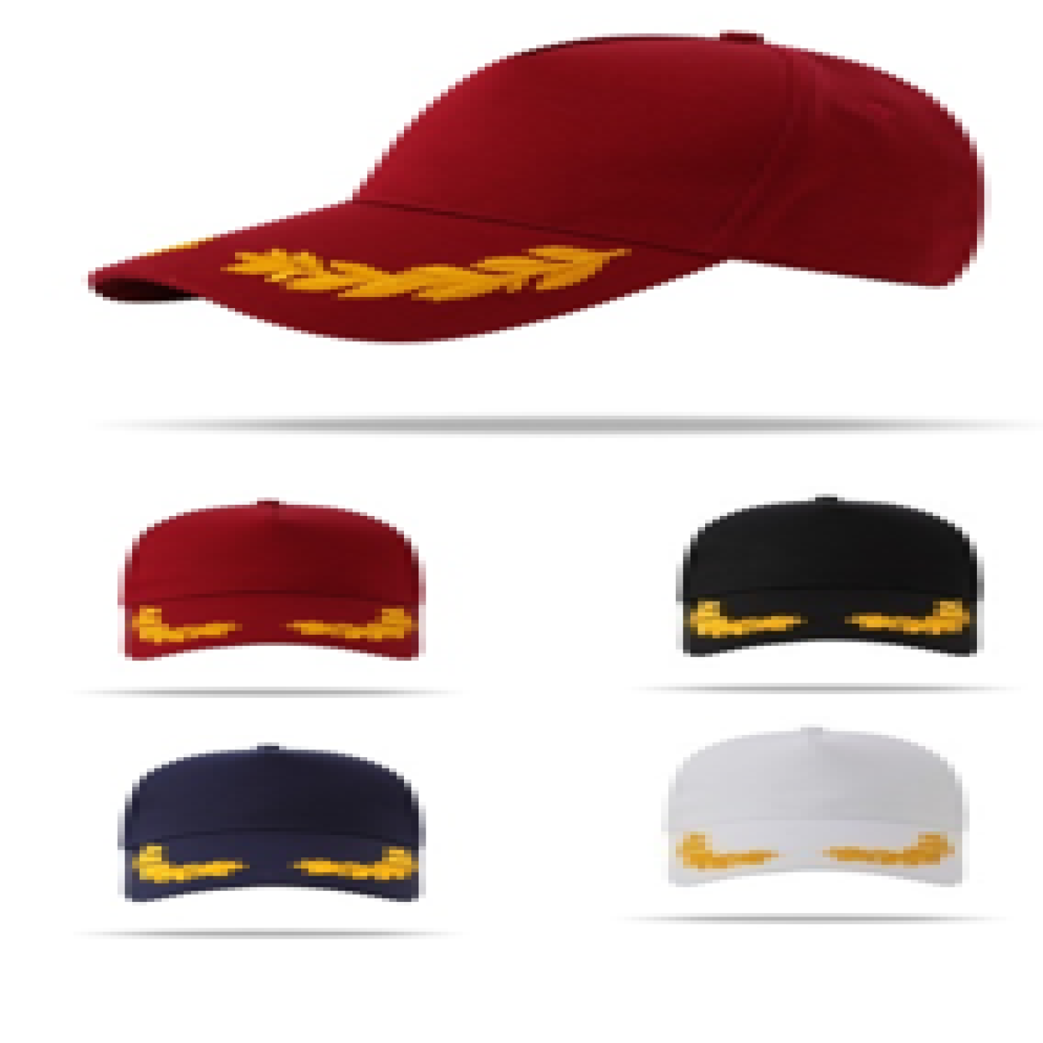 Stock 2-Tone Designed Cotton 5 Panel Cap w/Double Buckle Back Fastener 2