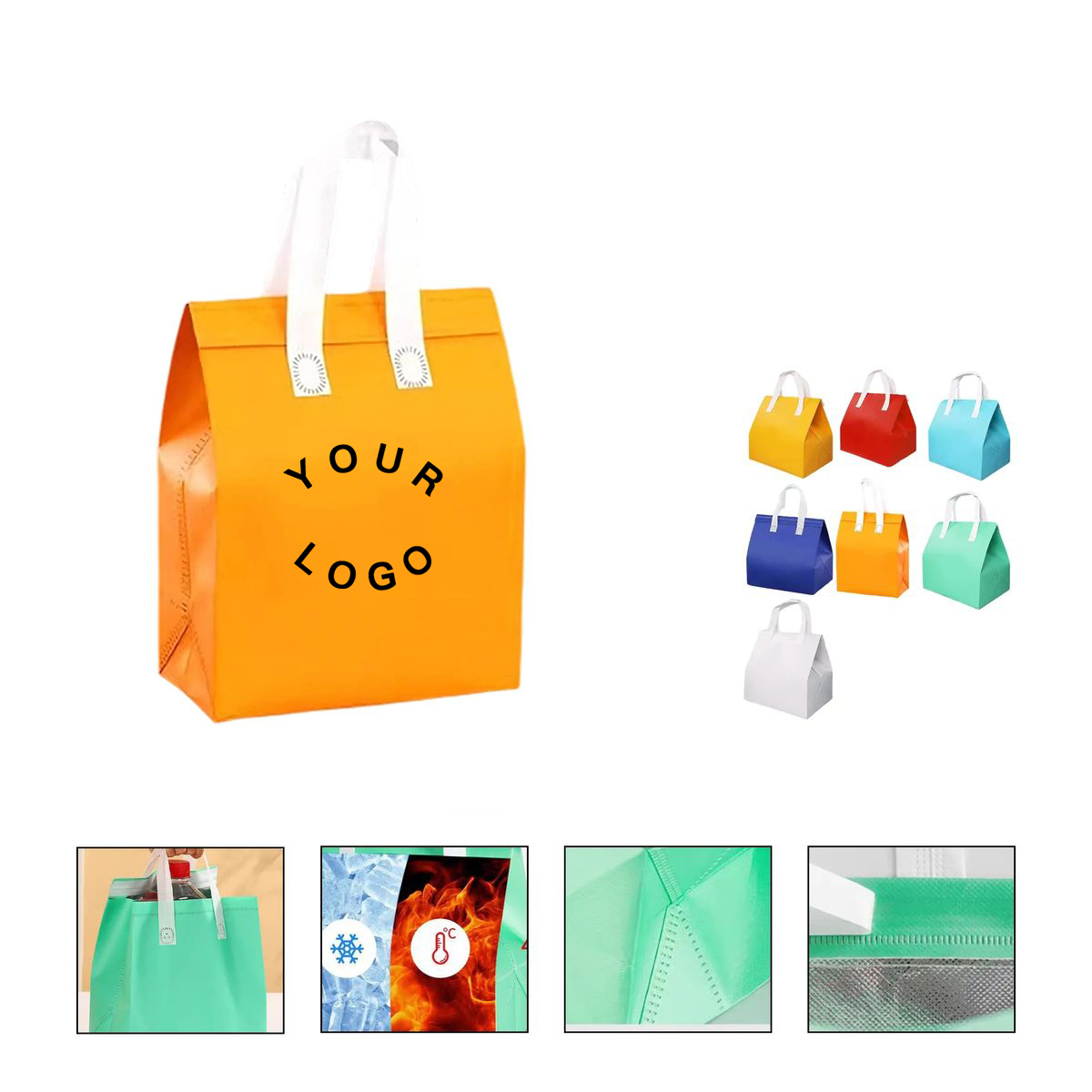 Portable Cooler Tote Bag with Hook and Loop Closure 10