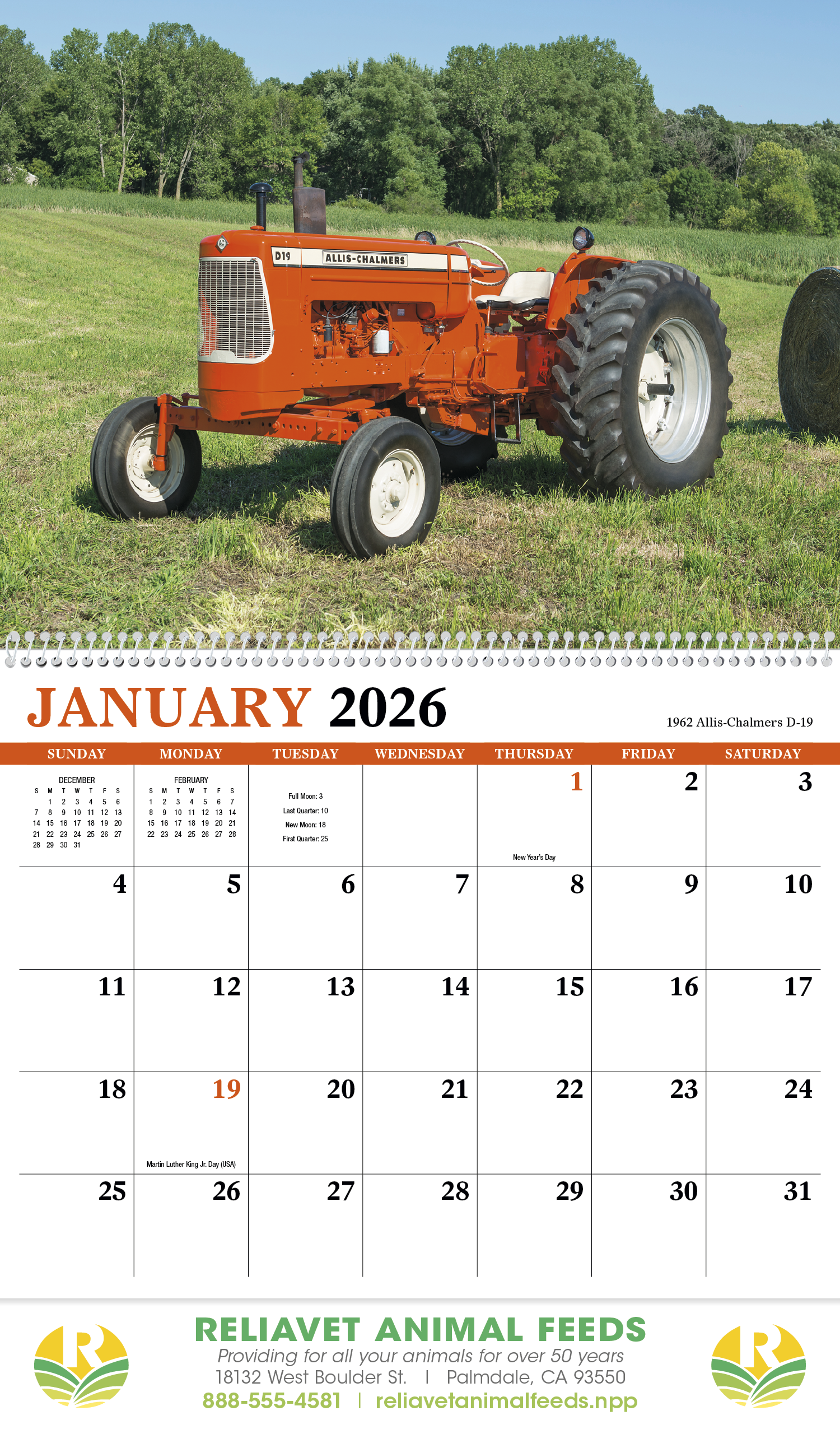 HotLine® Products Vintage Tractors Appointment Calendar - Spiral 41